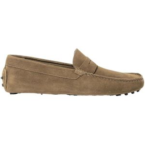 Scarosso, Schoenen, Heren, Beige, 39 EU, Suède, Beige Suède Handgemaakte Penny Mocassins