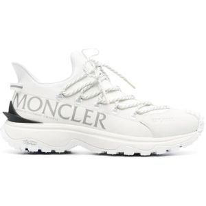 Moncler, Schoenen, Heren, Wit, 40 EU, Witte Low-Top Ripstop Sneakers
