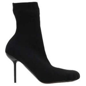 Balenciaga, Schoenen, Dames, Zwart, 37 EU, Stretch Gebreide Stiletto Laarzen Zwart