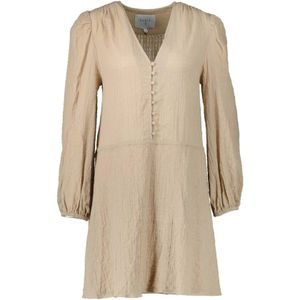 Dante 6, Bohemian Beige Midi Jurk met Vichy Print Roze, Dames, Maat:XS