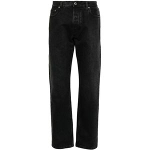 Off White, Jeans, Heren, Zwart, W33, Denim, Vintage Zwarte Stonewashed Denim Jeans
