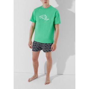 Karl Lagerfeld, Tops, Heren, Groen, L, Katoen, Wave Logo Relaxte T-shirt