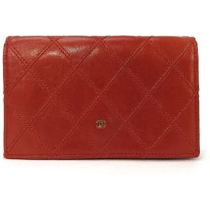 Chanel Vintage, Tweedehands leren portemonnees Rood, Dames, Maat:ONE Size