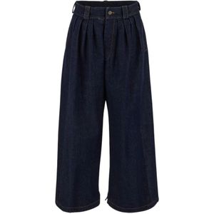 Maison Margiela, Wijde Pijp Katoenen Jeans Blauw, Dames, Maat:S