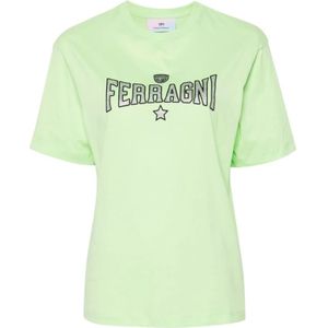 Chiara Ferragni Collection, Groene T-shirts en Polos van Chiara Ferragni Groen, Dames, Maat:M