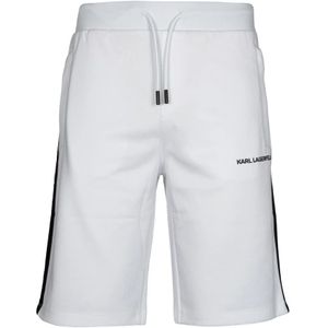 Karl Lagerfeld, Korte broeken, Heren, Wit, L, Katoen, Witte Katoen Polyester Regular Fit Shorts
