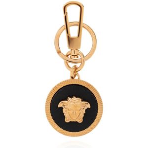 Versace, Sleutelhanger met Medusa-gezicht Geel, Heren, Maat:ONE Size