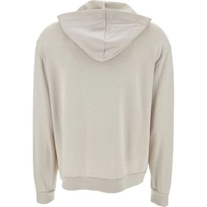 Brunello Cucinelli, Sweatshirts & Hoodies, Dames, Beige, M, Katoen, Beige Zijden en Katoenen Hoodie