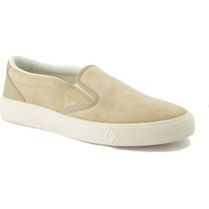 Dior, Schoenen, Heren, Beige, 41 1/2 EU, Leer, Luxe Leren Slip-On Sneakers