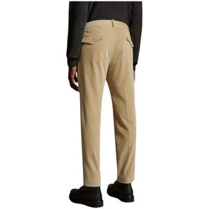 Moncler, Broeken, Heren, Beige, S, Zachte Corduroy Broek