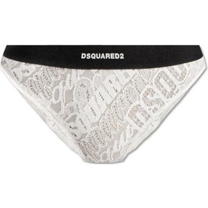 Dsquared2, Ondergoed, Dames, Wit, 2Xl, Katoen, Kant slipje