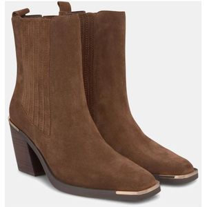 Alma EN Pena, Schoenen, Dames, Bruin, 39 EU, Vierkante Neus Blokhak Laars