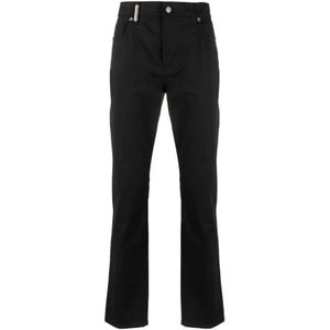 Moschino, Zwarte Straight-Leg Broek Zwart, Heren, Maat:M