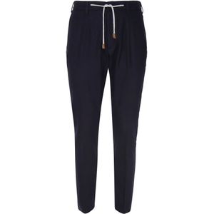 Eleventy, Broeken, Heren, Blauw, W36, Wol, Blauwe Wollen Joggingbroek