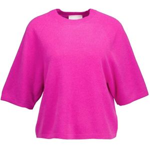 Absolut Cashmere, Comfortabele ronde hals kasjmier trui Roze, Dames, Maat:L