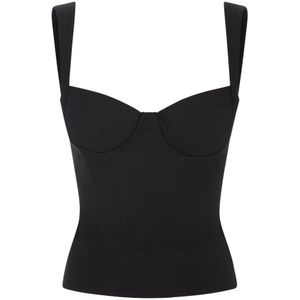 Dsquared2, Tops, Dames, Zwart, XS, Zwart Zijden Bustier Top