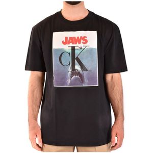 Calvin Klein, Zwarte Ss 20 T-shirt met stijlcode 92Mwtf 32C491001 Zwart, Heren, Maat:S