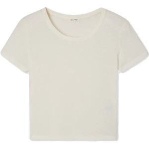 American Vintage, Korte Mouw Ronde Hals Katoenen T-Shirt - Wit Wit, Dames, Maat:M