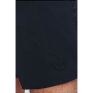 Emporio Armani, Korte broeken, Heren, Zwart, L, Polyester, Geborduurde Logo Polyester Zwemshorts