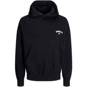 Jack & Jones, Sweatshirts & Hoodies, Heren, Zwart, L, Grafische Sweat Hood