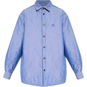 Etro, Katoenen jas met logo Blauw, Dames, Maat:S