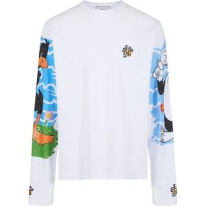 Iceberg, T-shirt met cartoonafbeeldingen Wit, Heren, Maat:M