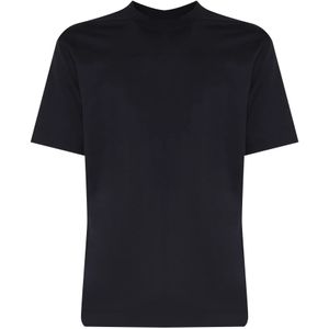 Emporio Armani, Tops, Heren, Blauw, S, Katoen, Blauw Katoenen T-shirt Ronde Hals Korte Mouwen