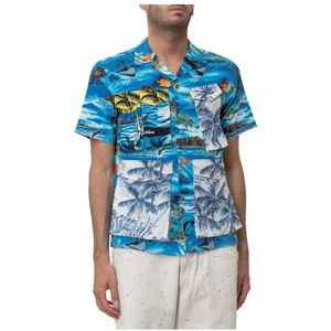 Myar, Vintage Hawaï Overhemd Blauw, Heren, Maat:S