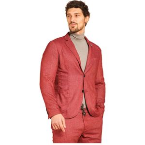 Mason's, Pakken, Heren, Rood, S, Wol, Rode Wollen Blend Flanellen Blazer