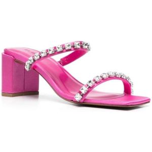 By Far, Schoenen, Dames, Roze, 38 EU, Fuchsia Kristalband Hoge Hak Sandalen