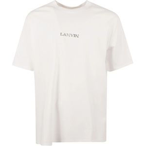 Lanvin, Tops, Heren, Wit, M, Katoen, Heren Wit Katoenen Jersey T-Shirt