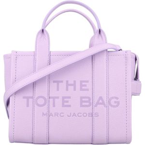 Marc Jacobs, Tassen, Dames, Roze, ONE Size, Leer, Mini Tote Leren Tas Wisteria