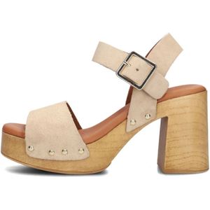 Red Rag, Schoenen, Dames, Beige, 40 EU, Suède, Beige Suède Sandalen met Gouden Studs