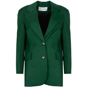 Silvian Heach, Tijdloze Single-Breasted Blazer Groen, Dames, Maat:M