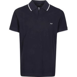 Fay, Stretch Country Club Polo Shirt Blauw, Heren, Maat:XL
