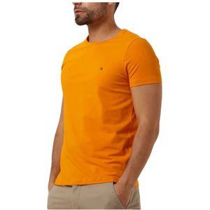 Tommy Hilfiger, Tops, Heren, Oranje, 2Xl, Katoen, Heren Polo T-shirts Stretch Slim Fit