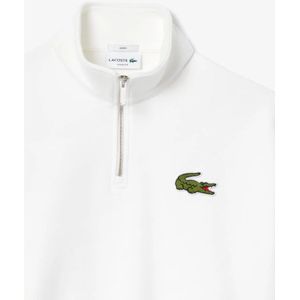 Lacoste, Sweatshirts & Hoodies, Heren, Wit, L, Katoen, Witte Half-Zip Sweatshirt Essentiële Sportkleding