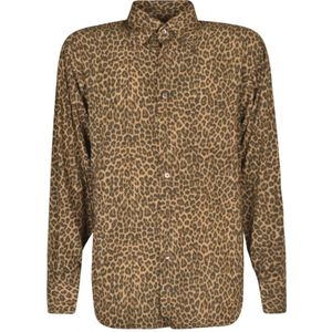 Tom Ford, Luipaardprint Shirt voor Heren Bruin, Heren, Maat:L