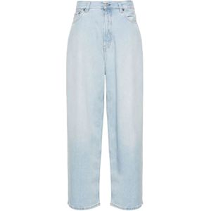 Acne Studios, Ice Blue Denim Jeans Blauw, Dames, Maat:M