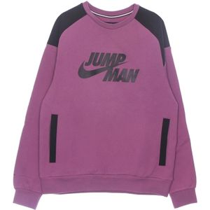 Jordan, Sweatshirts & Hoodies, Heren, Paars, S, Katoen, Fleece Crewneck Sweatshirt Bordeaux/Zwart