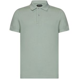 Tom Ford, Tops, Heren, Groen, L, Katoen, Groen Tennis Polo Shirt Logo