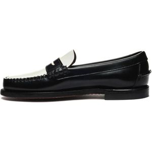 Sebago, Schoenen, Dames, Zwart, 38 1/2 EU, Leer, Geborsteld leren mocassin voor vrouwen