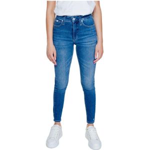 Calvin Klein Jeans, Jeans, Dames, Blauw, W31, Katoen, Blauwe versleten damesjeans