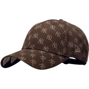 New Era, Monogram Logo Bruine Hoed Bruin, Heren, Maat:ONE Size