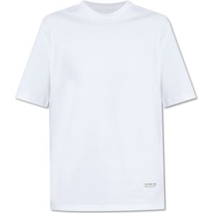 Jil Sander, Katoenen T-shirt Wit, Dames, Maat:M