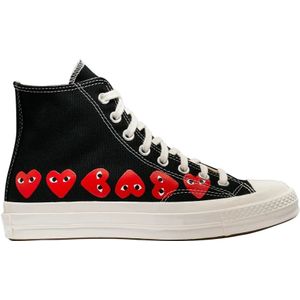 Comme des Garçons Play, Chuck 70 Multi Heart High Zwarte Sneakers Zwart, Heren, Maat:39 1/2 EU