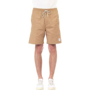 Department Five, Korte Stretch Katoenen Shorts met Trekkoord Bruin, Heren, Maat:L