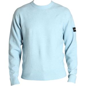 Calvin Klein, Sweatshirts & Hoodies, Heren, Blauw, XL, Wol, Moderne Stijlvolle Sweaters