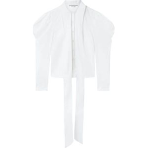 Stella McCartney, Witte Biologisch Katoenen Blouse met Lavallière Kraag Wit, Dames, Maat:XS