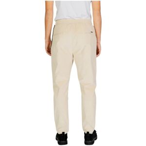 Gianni Lupo, Broeken, Heren, Beige, L, Katoen, Beige Rits Kant Broek Herfst/Winter